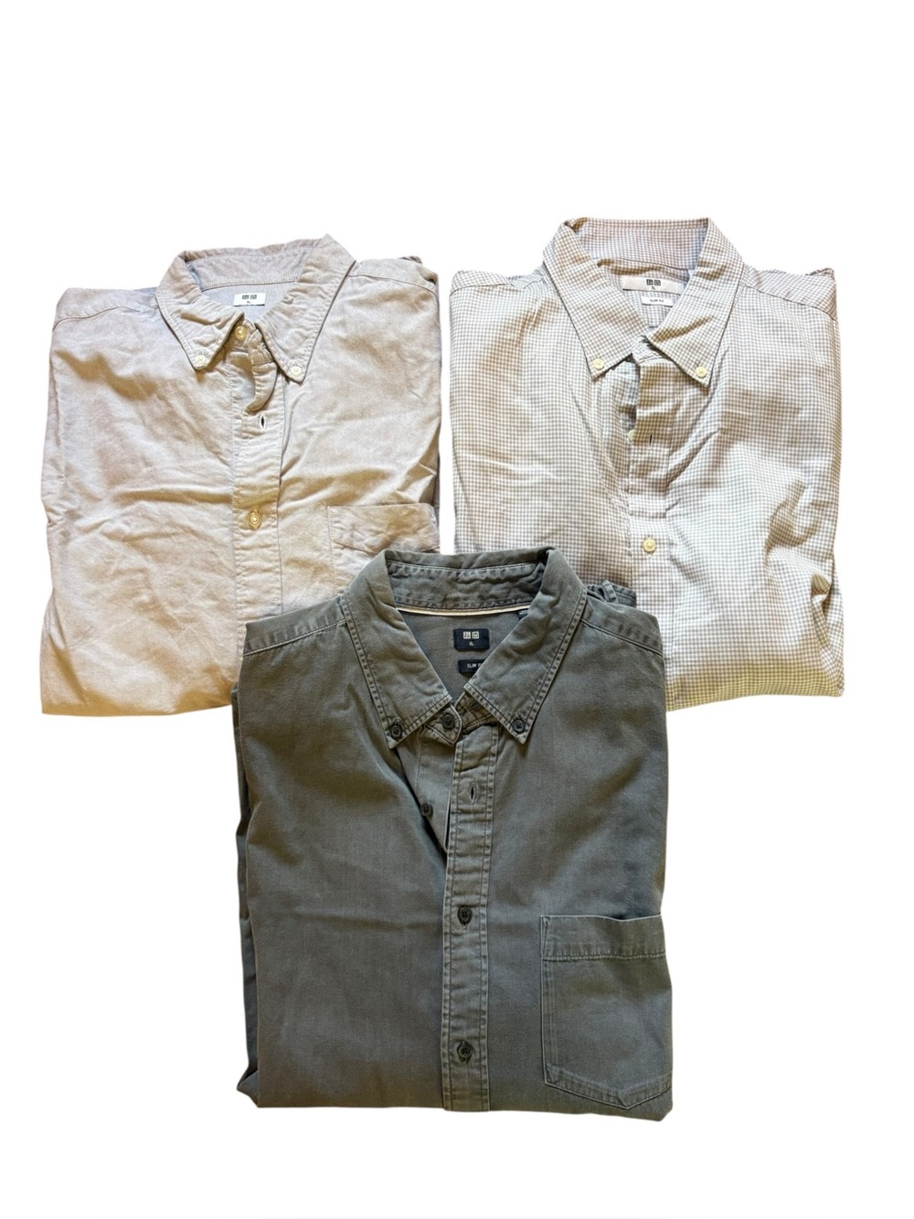 Uniqlo Cotton Button Down Shirt Bundle of 3 Mens Size XL